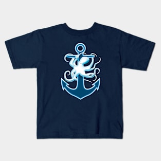 Anchor And Octopus Graphic Design Kids T-Shirt